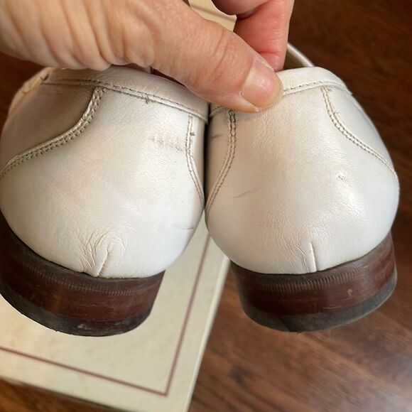 E.T. Wright Woven Vamp white‎ leather slip on loafers with tassels main image 4